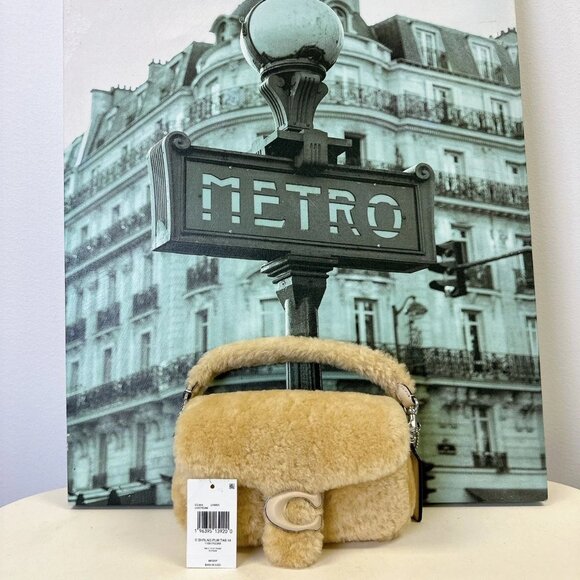 Coach CC444 Pillow Tabby Shoulder Bag 18 In Shearling IN CREAM - Picture 8 of 8